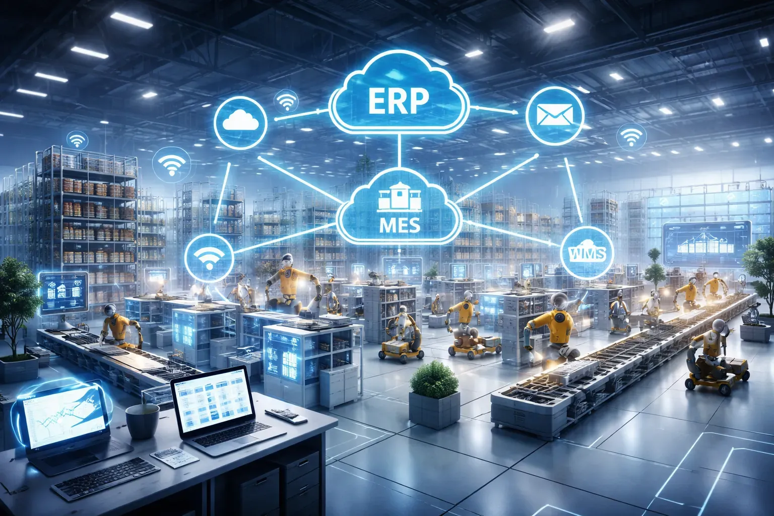 commsult blog - Smart Factory Software: Connecting ERP, MES, and Warehouse for Industry 4.0